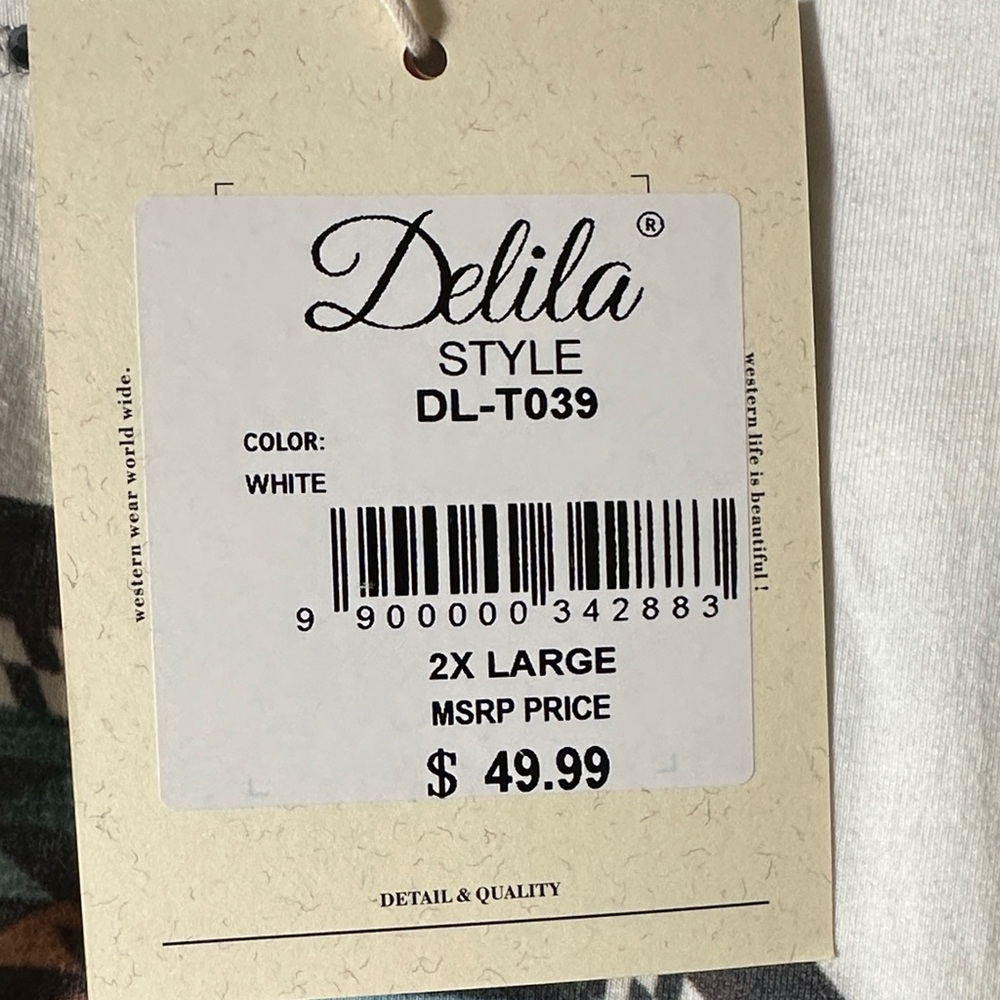 Delila Texas Multicolor Geometric Western Short Sleeve Tee - Picture 2 of 7
